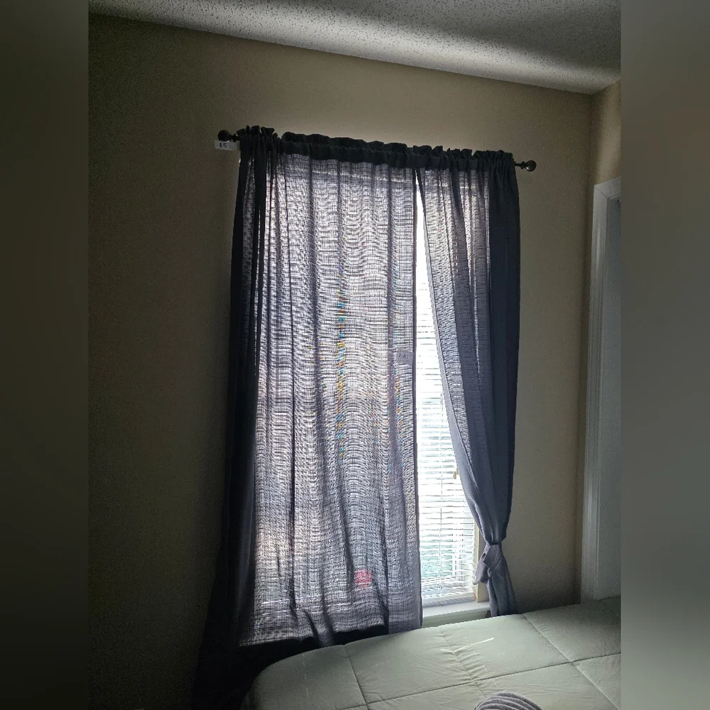 Gray Drapes - Window Curtain Panel